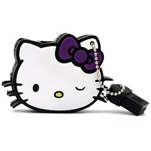 SHANDIAN,, милый USB флеш-накопитель hello kitty, 4 ГБ, 8 ГБ, 16 ГБ, 32 ГБ, 64 ГБ, флеш-карта, usb-флешка Kitty Cat, usb-флешка с рисунком котенка, u-диск - Цвет: Purple