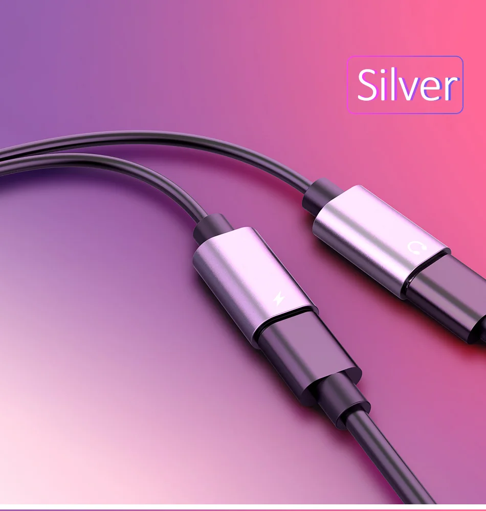 !ACCEZZ  2 in 1 Dual Lighting Charging Audio Adapter For iphone 7 8 Plus X IOS 10 11 Phone Adapter Charger Aux Cable Connector (8)