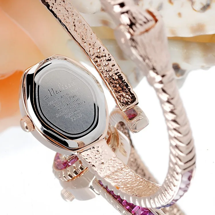 Mulheres Strass Relógios Pulseira de Luxo Melissa