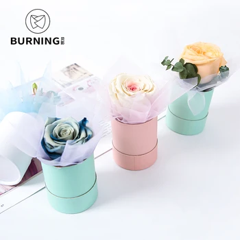 

6PCS 8X6CM Mini flower bucket single flower box round flower box gift box wedding Christmas birthday party