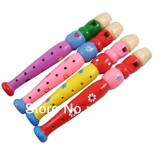 Children Flute Clarinet Beige Cartoons Music Toy Piccolo Baby 1PC Wooden Toy S3 
