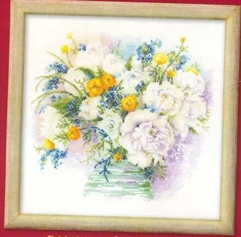 

oneroom Top Quality Beautiful Hot Sell Counted Cross Stitch Kit Watercolor Peonies Peony Flower Flowers riolis 107