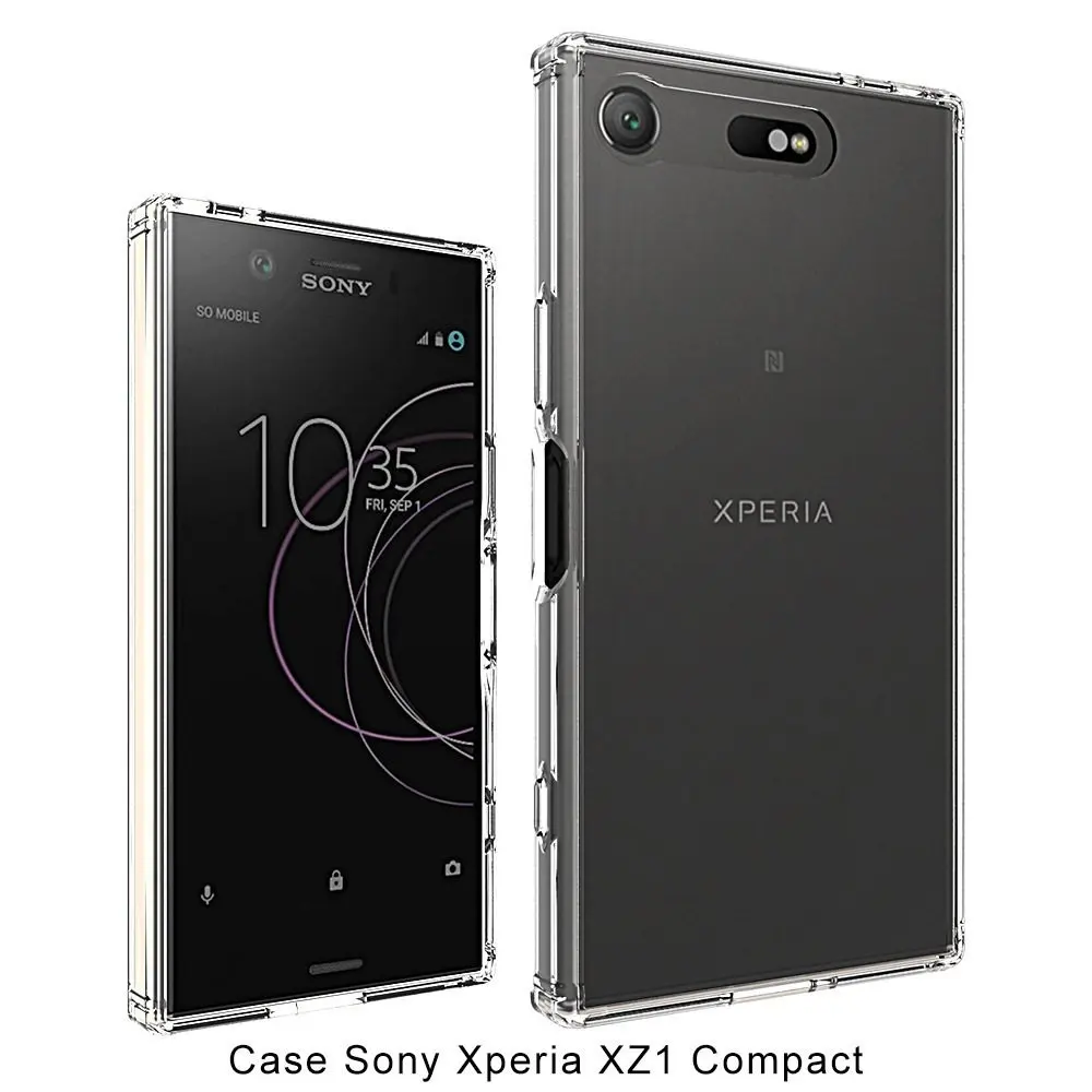 Прозрачный твердый Чехол на sony Xperia XZ1 чехол на sony Xperia XZ2 чехол на sony Xperia XZ3 ударопрочный бампер силиконовый TPU+ пластик чехлом чехол на sony Xperia XZ1 компактный Чехол для sony Xperia XZ2 Премиум