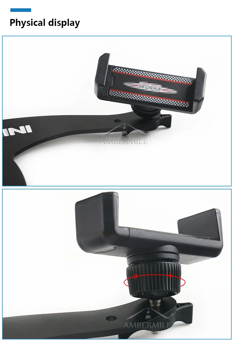 AMBERMILE Car Interior Mobile Phone Holder Bracket Rotatable GPS Holder for Mini Cooper Countryman R60 Paceman R61 Accessories (7)