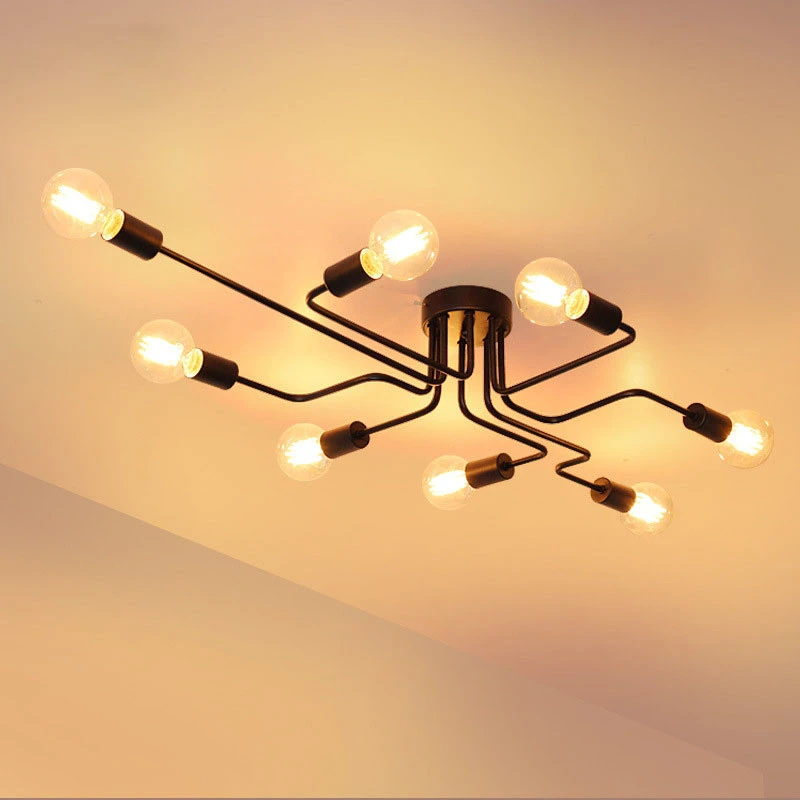 Plafond Verlichting Metalen Vintage Plafondlamp Schuur Industriële Edison Semi Verlichting Voor Slaapkamer mount lightvintage ceiling light - AliExpress