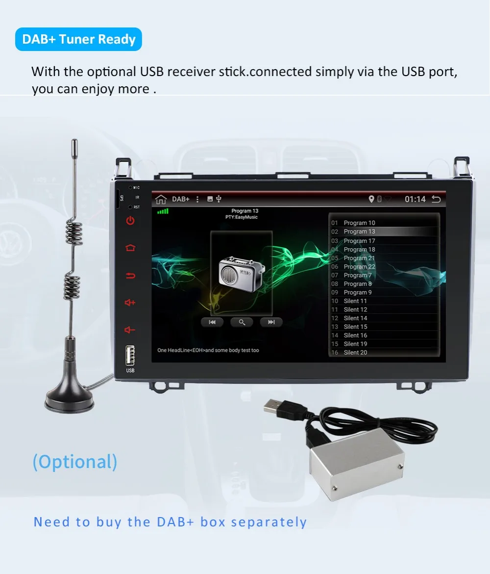 Best Android 9.0 2din Auto radio Car DVD multimedia for Mercedes Benz B200 A B Class W169 W245 Viano Vito W639 Sprinter W906 WIFI GPS 15