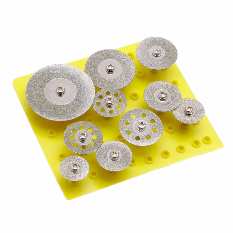 10Pcs/set 1/8'' Diamond Cutting Disc Blade For Rotary Mini Drills Cut Off Wheel