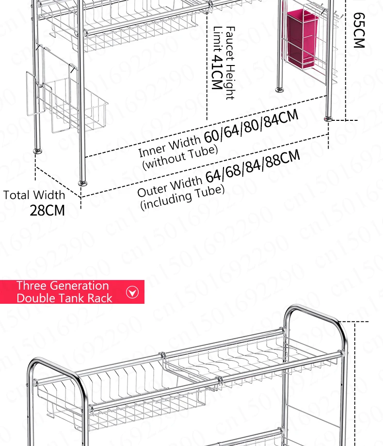 Multi Layered Kitchen Dish Rack Iron Dish Drainer Stainless Steel Sink Drain Rack Kitchen Rack Storage Shelf Kitchen Organizer