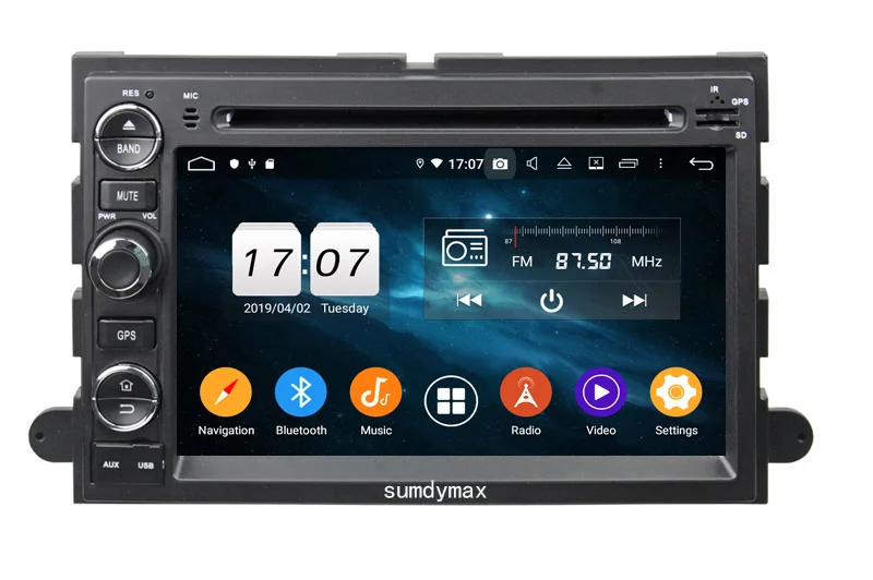 Best 7"two din car multimedia gps player for ford Fusion Explorer F150 Edge Expedition with android 9.0 system octa core 4+64G 5