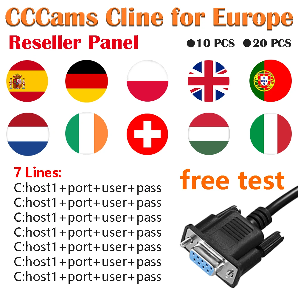 Cccams Cline Reseller панель для Испании Германия Польша Португалия Европа 7 CCCams линии для gtmedia V8 Nova Freesat CCCams панель