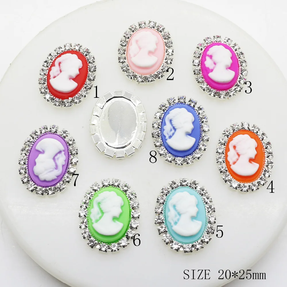 

ZMASEY Fashion Hot 10Pcs/Lot 20*25mm Oval Button Beauty Bottons Crystal Decoration Sewing Accessories Sewing Handwork Mix Color