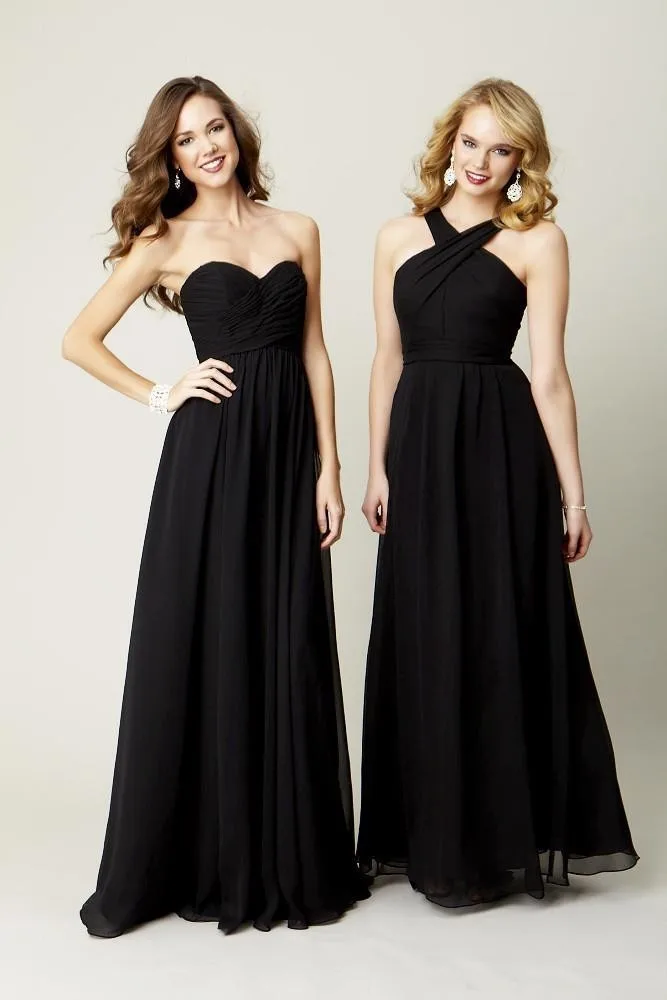 simple black bridesmaid dresses