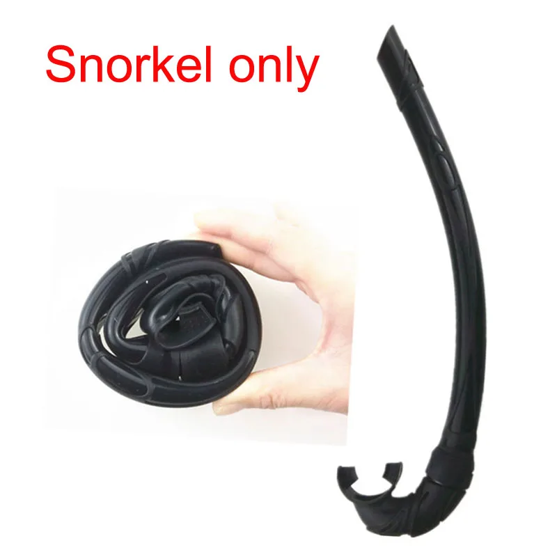 Топ снаряжение для подводного плавания и оборудование для подводного плавания черная силиконовая маска для дайвинга Низкопрофильная маска для подводной охоты гибкая трубка - Цвет: Snorkel only