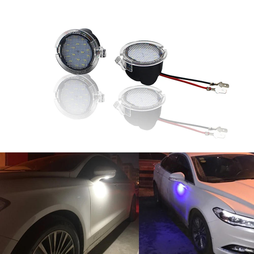 

2pcs Car Rear Mirror Light LED Under Mirror Puddle Welcome Light For Ford Focus Fusion Explorer Mondeo Edge Taurus F-150 S-Max