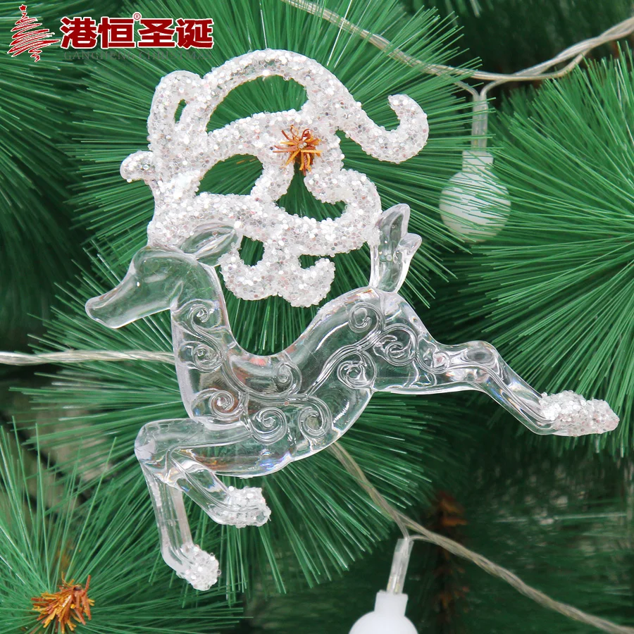 

NEW Cute Deer Christmas Tree Decoration Acrylic Transparen Deer New Year Party Decoration Kid's Gift Free Shipping