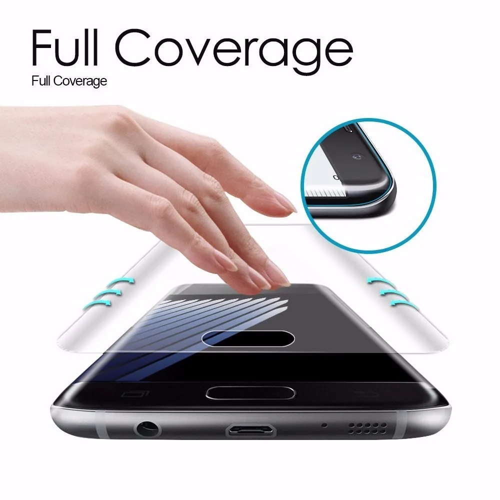 3D полное покрытие изогнутые круглые края закаленная Защитная пленка для samsung Galaxy S9 S8 S7 Edge S6 edge Plus Note9 Защитная пленка для экрана Cas