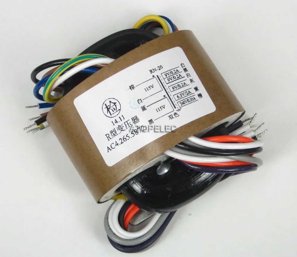 30W R-CORE Transformer for tube amplifier AC115V //230V 9V×3+6.3V+240V