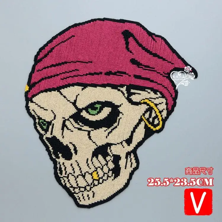 

VIPOINT embroidery big skull patches punk patches badges applique patches for clothing DX-53