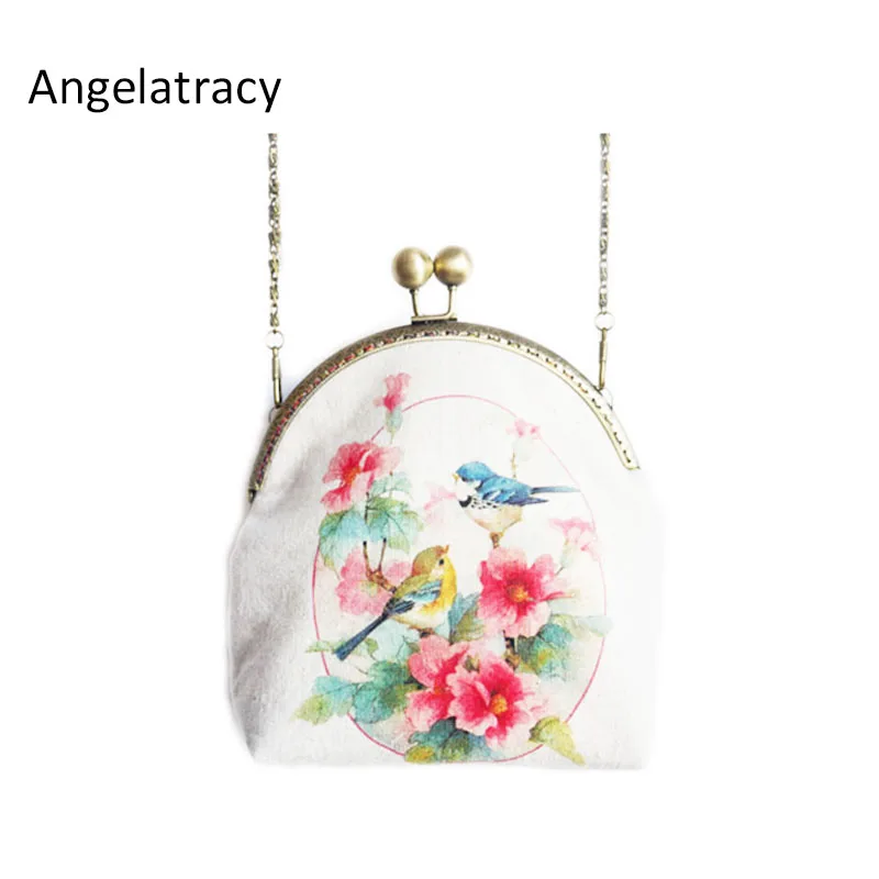 Винтажная мини сумка Angelatracy Mori золотой цветок мобильный телефон ключ для карты