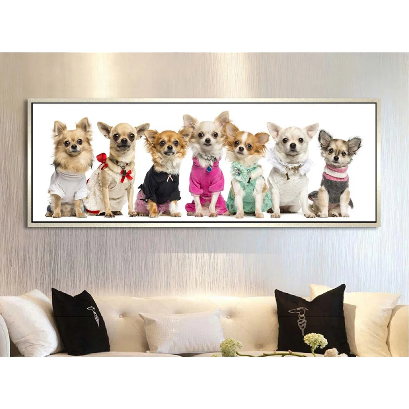 Cute Dogs Animal Minimalist Canvas Poster Print Huge Picture For