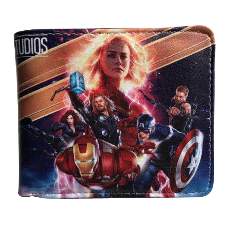 

avengers wallet Cartoon Comic Captain Marvel Iron Man Thanos wallet men card id holders Coin Pocket