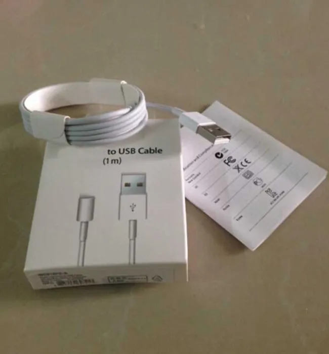  1:1 copy Genuine original 8 Pin USB Data Sync Charger Cable with words For ipad mini Air iPhone 6s 6 5 5c 5s With retail Box 