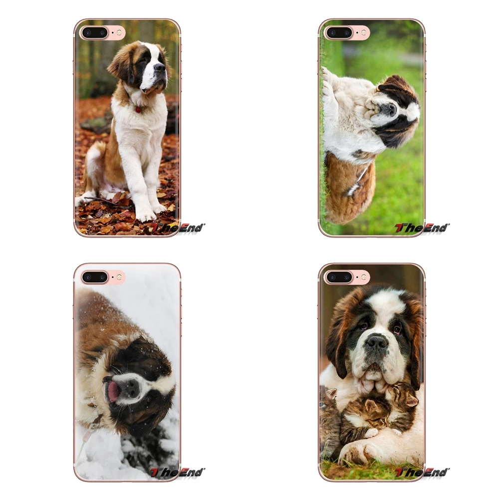 

TPU Cases Cover For LG Spirit Motorola Moto X4 E4 E5 G5 G5S G6 Z Z2 Z3 G2 G3 C Play Plus Mini Saint Bernard Puppies Big Dogs Art