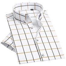 GREVOL Весна/Лето мужские рубашки с коротким рукавом Классический дизайн повседневные рубашки в клетку удобные и дышащие