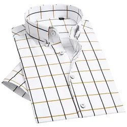 GREVOL 2017 Весна/Лето мужские рубашки с коротким рукавом Классический дизайн повседневные рубашки в клетку удобные и дышащие