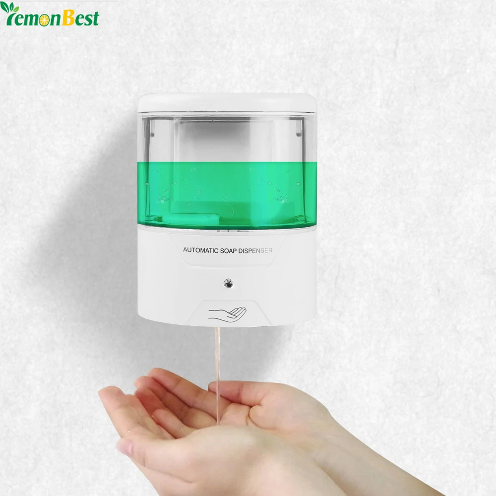 

New Battery Powered 600ml Wall-Mount Automatic IR Sensor Soap Dispenser Touch-free Kitchen Soap Lotion Pump for Kitchen Bathroom