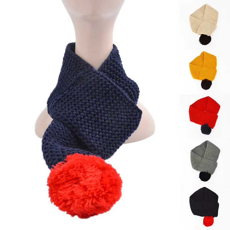 Модный детский шарф-Широкий трикотажный детский, с круглой горловиной, однотонные вязаные зимние теплые шарфы с круглым воротником Зимние Обёрточная бумага шарф