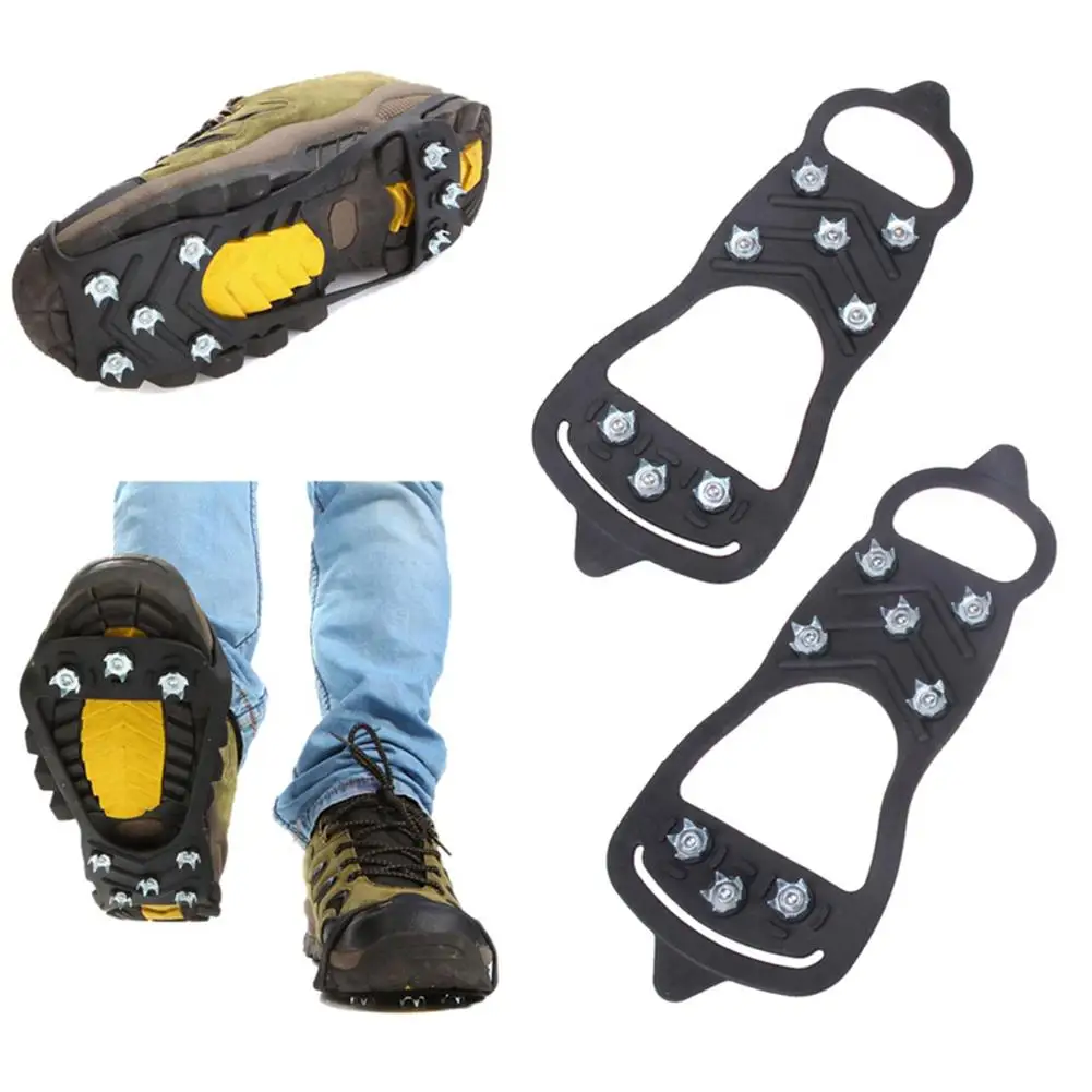 

1 Pair 8-teet Anti-slip Ice Snow Walking Climbing Crampon Gripper Cleat Shoes Safety Tools No Slip Snow Shoe Spikes Grips