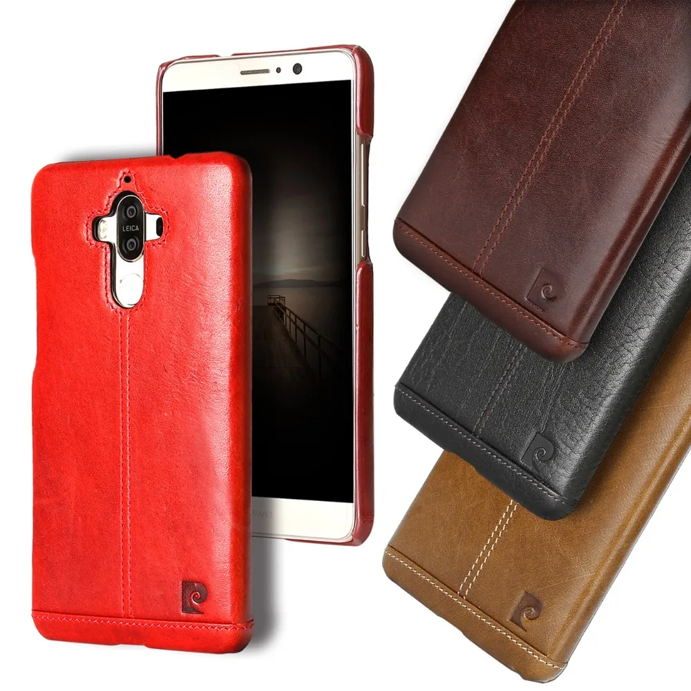 Original Pierre Cardin Genuine Leather Case for Huawei Mate 9/P9/P9 Plus Hard Back Cover Vintage 9 |