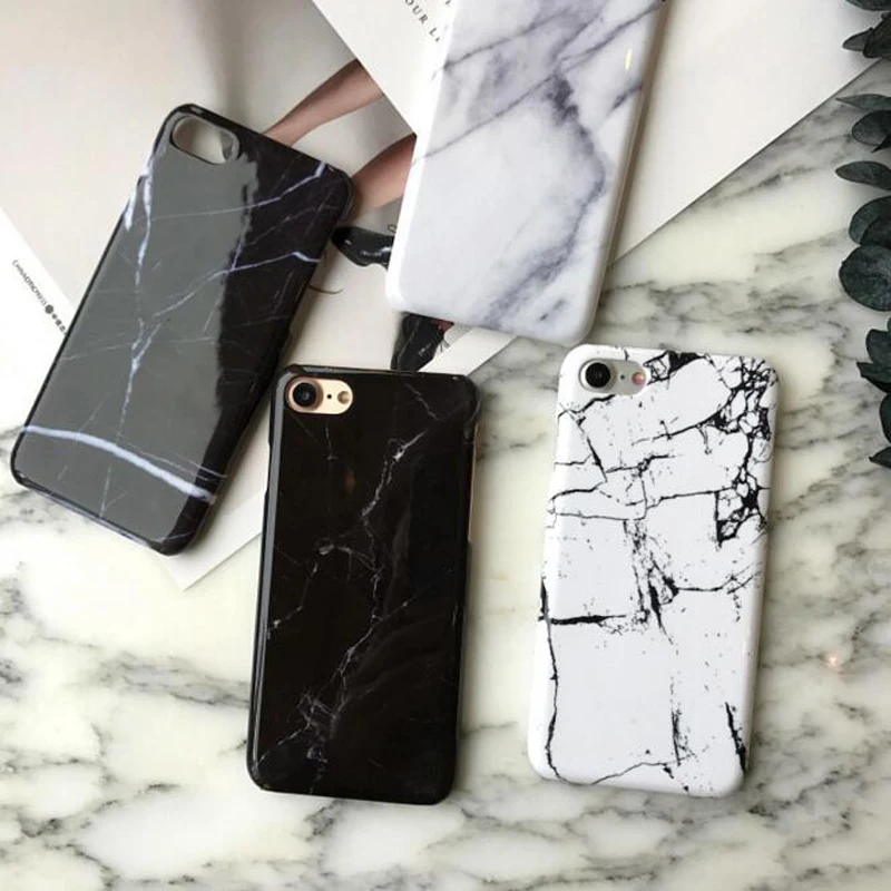 

For iphone 6 Case Smooth Granite Marble Stone image Painted Hard Plastic Case For iphone 7 6S 8 6/7/8 Plus Phone Case