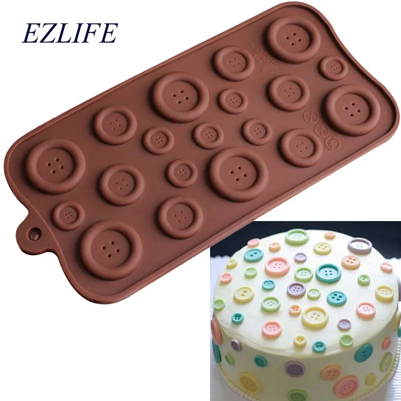 

EZLIFE Cake Baking Mold Button Type Silicone Chocolate Cake Decoration Tool Chocolate Ice Ccube Mold Kitchen Baking Mold Tool