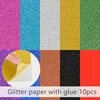 80gsm A4 Colorful Glitter Paper with Glue DIY Cover Handmade Craft Paper Gift Packaging Decoration Paper scrapbook decor 1