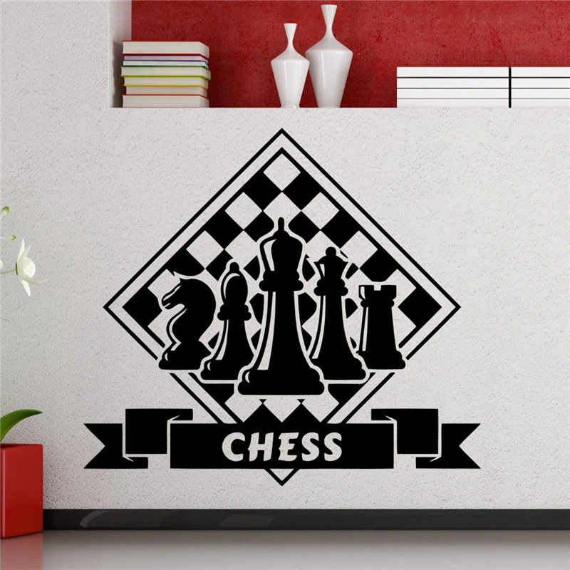 Chess Decal Chess Pieces Wall Sticker Home Living Room Design Interior Waterproof Any Room Vinyl Sticker X444