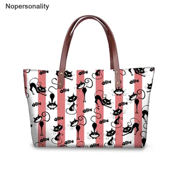 

Nopersonality Neoprene Women Handbags Cartoon Cat Printing Shoulder Bags Girls Best Gift Casual Tote Bags Custom Casual Handbag
