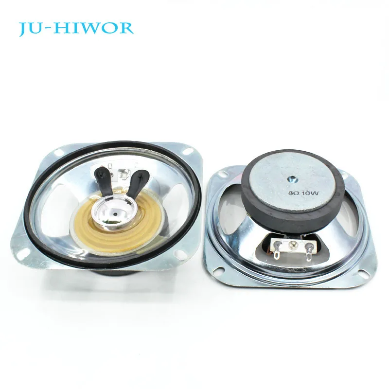 

2pcs 8 Ohm 10W Loudspeaker 102MM 4inch Square Speaker Waterproof Clear Cone Paper Bright Cap 60MM External Magnetic Height 37MM