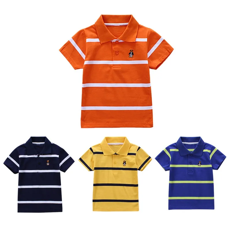 

Kids Boy Striped Short Shirt Tops Cotton Polo Shirts Stripe Boys Shirts Clothes Children Clothing 2-6T