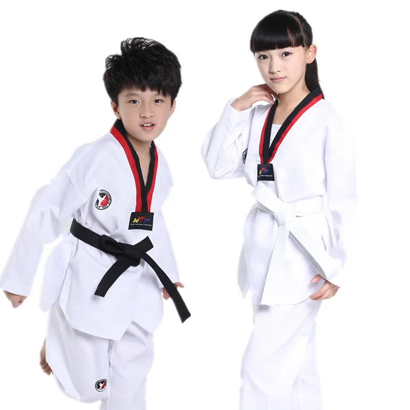 

Children Kimono Judo Kickboxing Practice Costume Boys Girls Taekwondo Suits Karate Taekwondo Shirts+Pant 2pcs Teenages Clothes