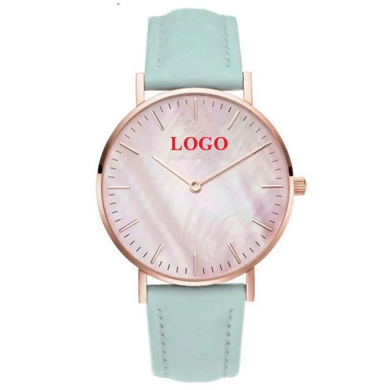 Персонализированные часы на заказ розовое золото розовая ракушка из искусственной кожи браслет часы с логотипом на заказ имя 50 шт./лот