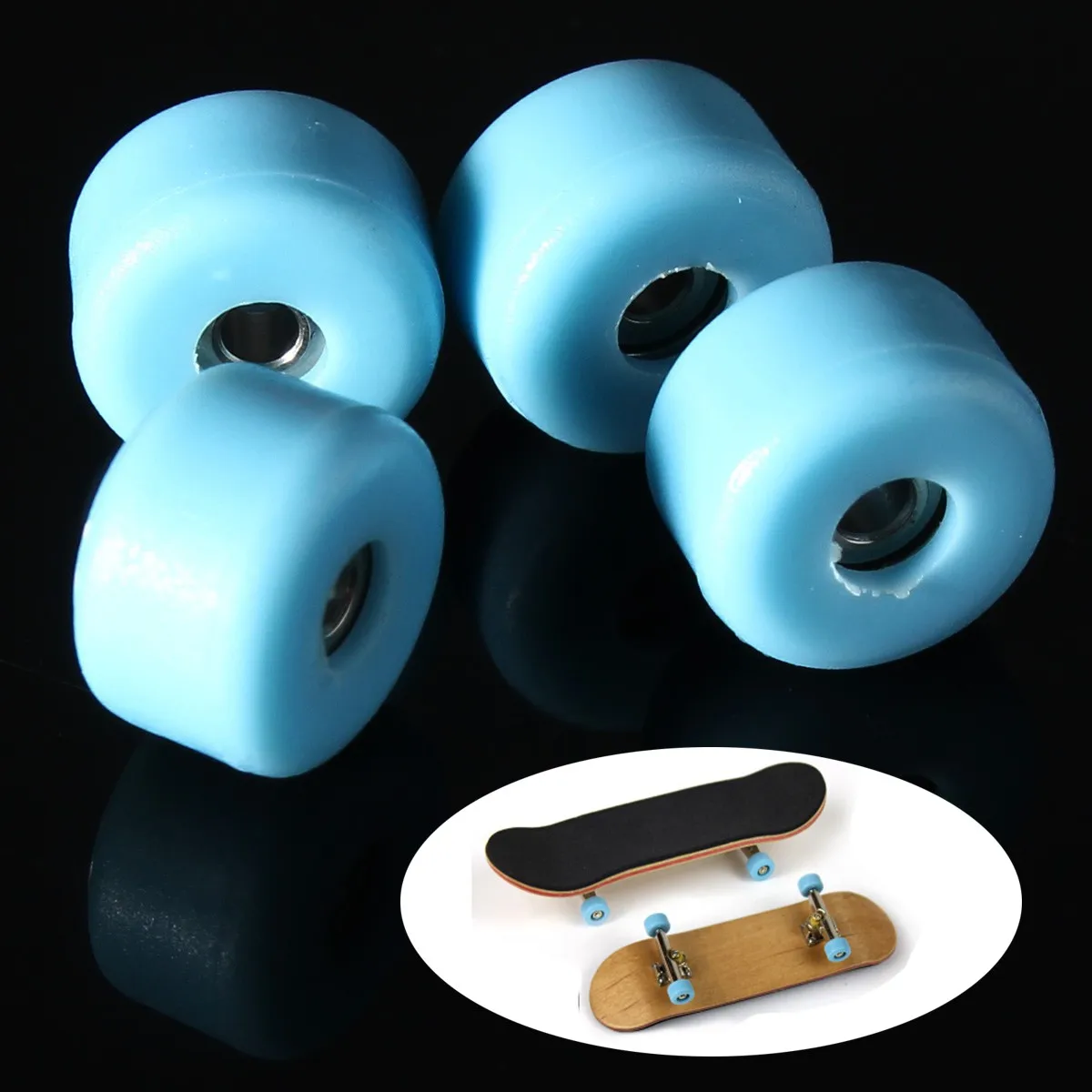 4 Pcs//Set Professional Urethane Bearing Wheels for Wooden Fingerboard