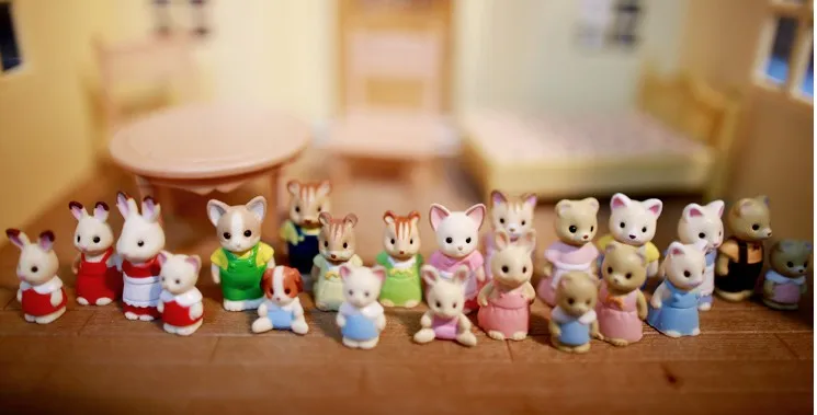 

super mini 20pcs/set Simulation model toy scene Decoration family cat rabbit squirrel dog figure