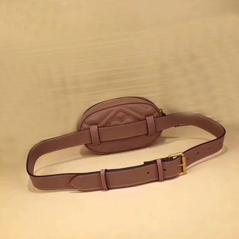 

high quality new fashion women pocket genuine leather cowhide bag belt zipper bags multi-function wallet embroidered oval bag