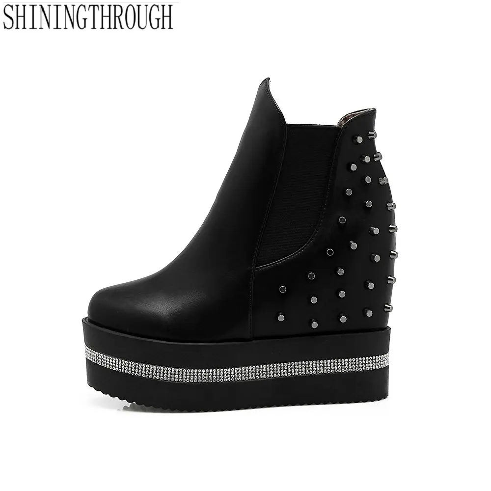 

2018 ankle boots new arrival British style boots platform women boots high heels boots woman casual shoes woman