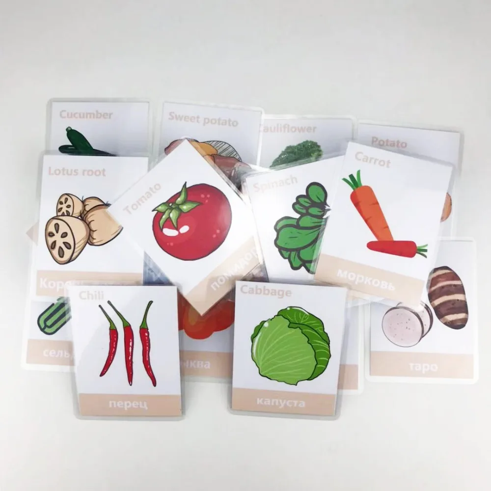 Cartões de Memória Flash para Crianças Sala de Aula Jogos de Memorie Frutas Legumes Aprendizagem Russa & Inglês Montessori Brinquedos Educativos 66 Pçs - Set 28 Online shopping