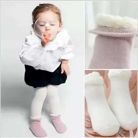 2016 Корейские хлопковые носки для малышей для девочек младенческой новорожденных Симпатичные Нескользящие носки-тапочки для девочек
