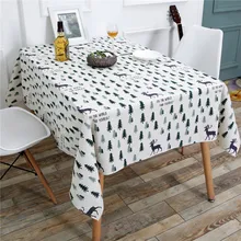 Kiwiberry home decorative Simple Nordic style deer forest print tablecloth Washable dinner table cloth  toalha de mesa 11 sizes