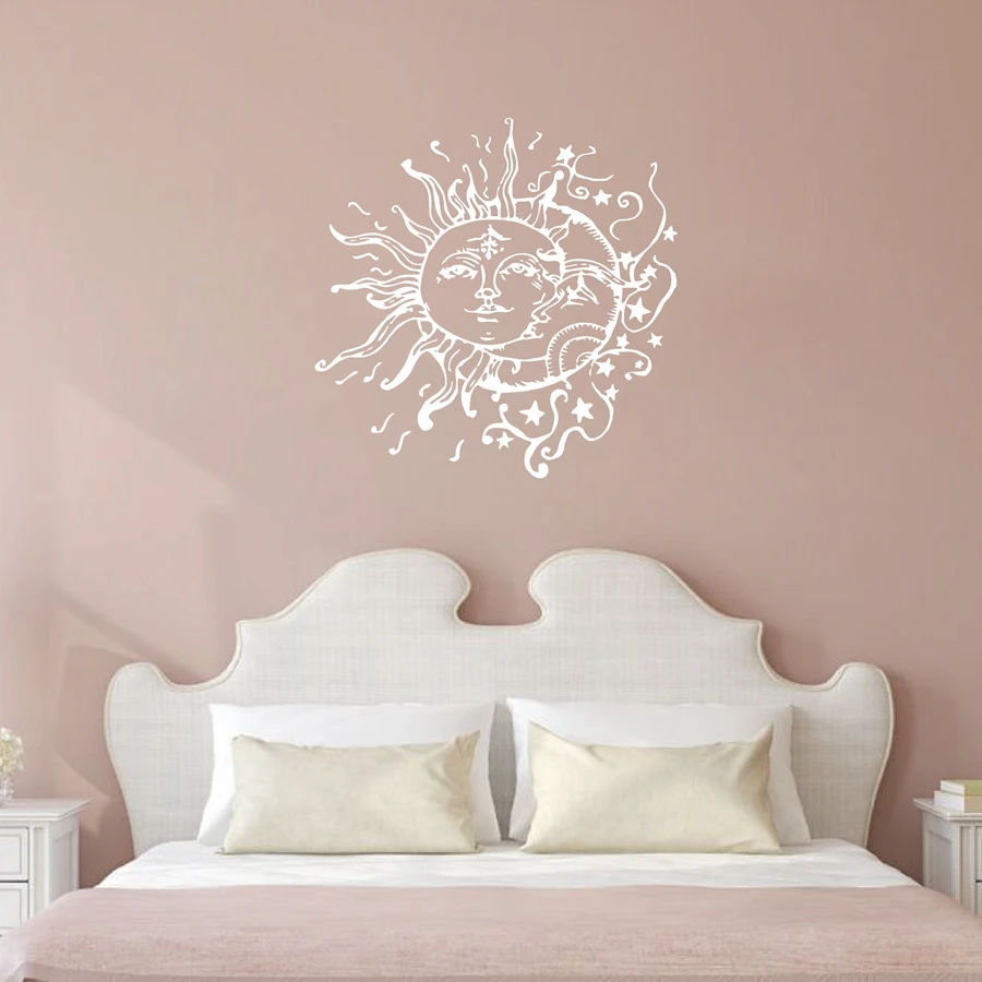 Лампа Луна для спальни солнце и луна настенная наклейка этнический Декор лампа